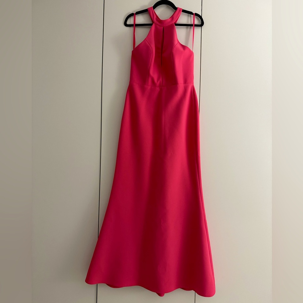 Hot Pink Cutout Halter Maxi Dress - Picture 2 of 5